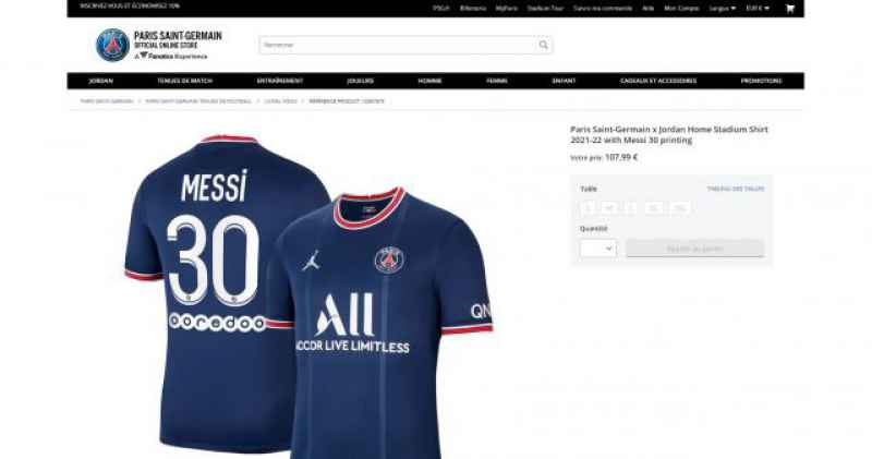 Baju Lionel Messi Terjual Habis di Toko Online Resmi Paris Saint